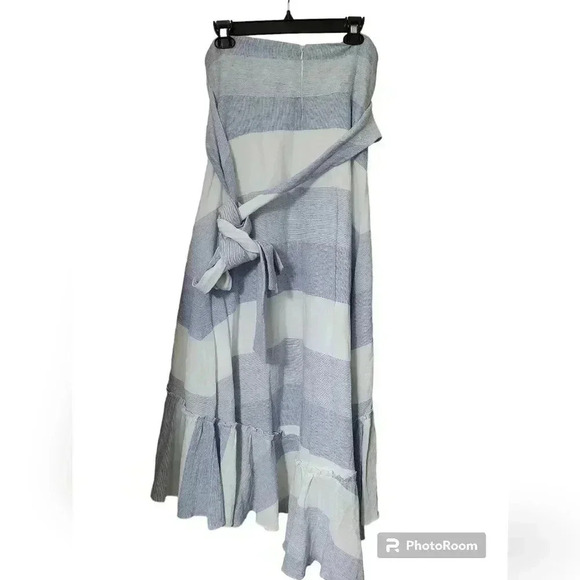 Prose and Poetry linen strapless hi low dress - Picture 3 of 4